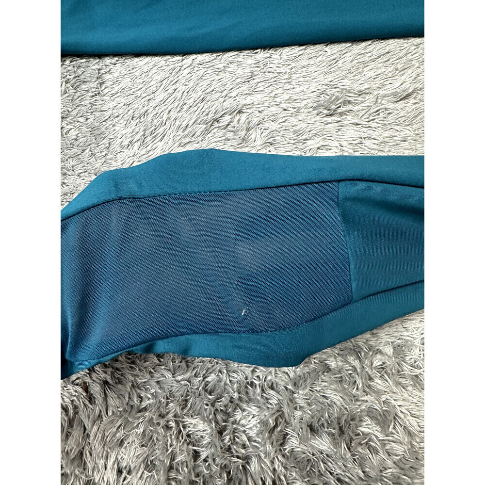 Kay Unger Women's 4 Pockets Yoga Mesh Leggings Pants In Teal Size S NWT - Picture 7 of 10